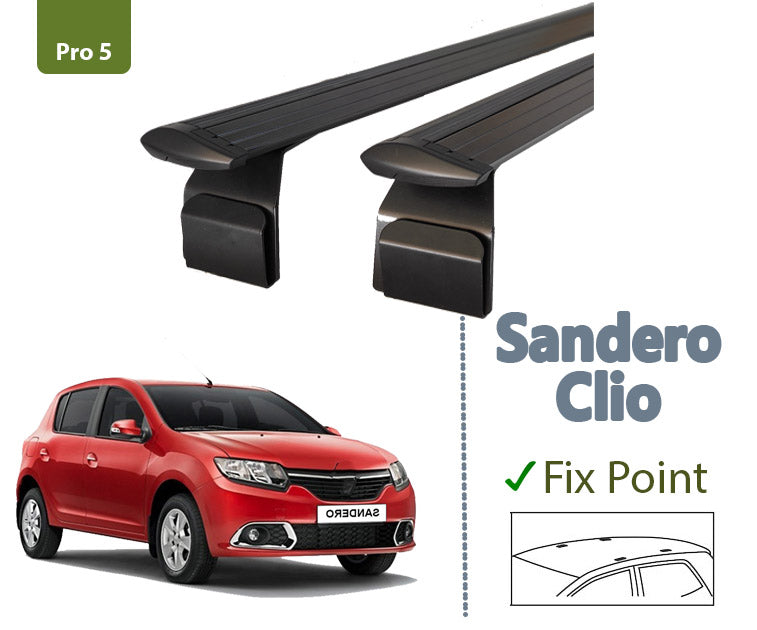 Dacia Sandero Hatcback Roof Rack & Cross Bars Black Color 2013-2020 Pro 5 Dacia Sandero Hatcback Roof Rack & Cross Bars Black Color 2013-2020 Pro 5
